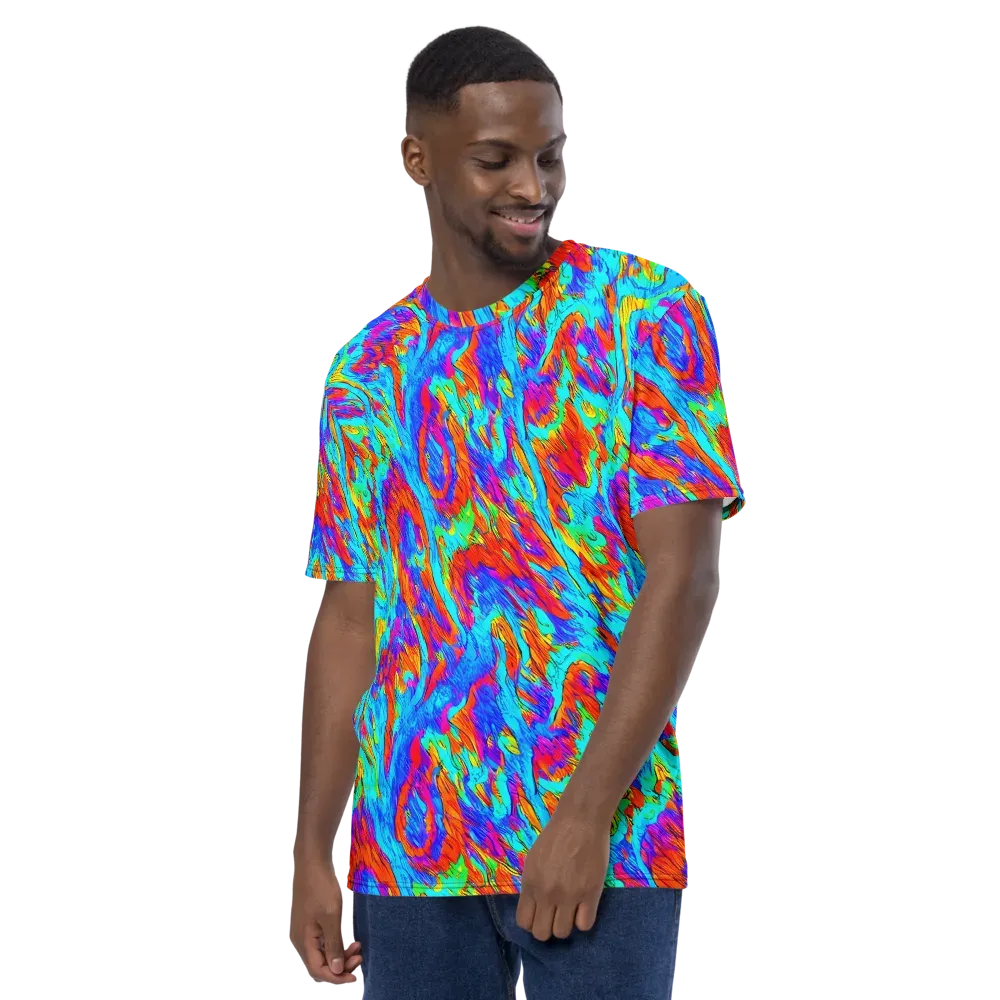 Caribbean Static on Men's Crew Neck T-Shirt — Left