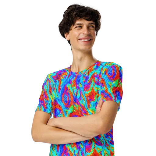 Caribbean Static on a Men's Crew Neck T-Shirt