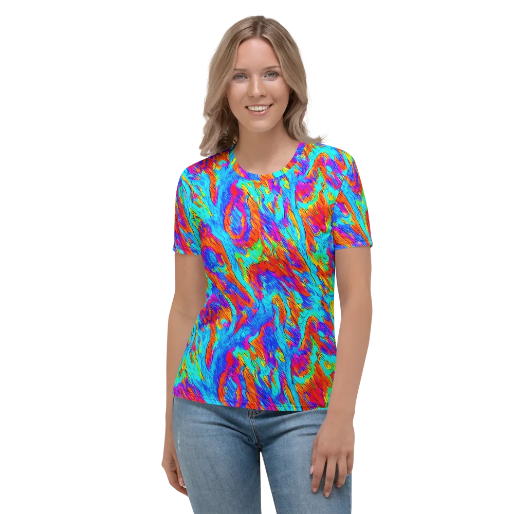Caribbean Static on Women's Crew Neck T-Shirt — Front