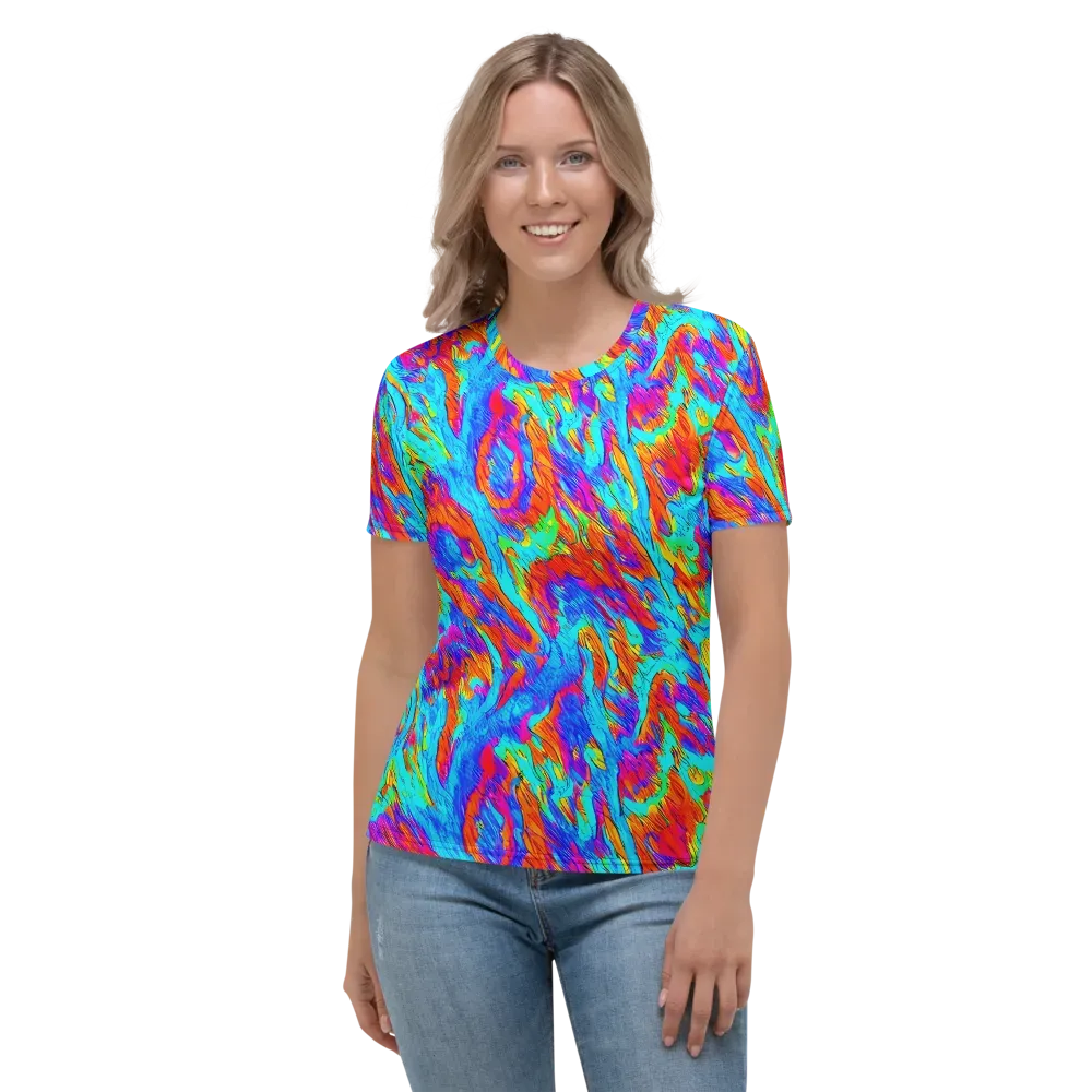 Caribbean Static on Women's Crew Neck T-Shirt — Front