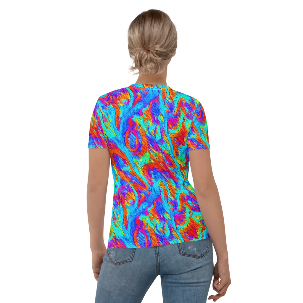 Caribbean Static on Women's Crew Neck T-Shirt — Back