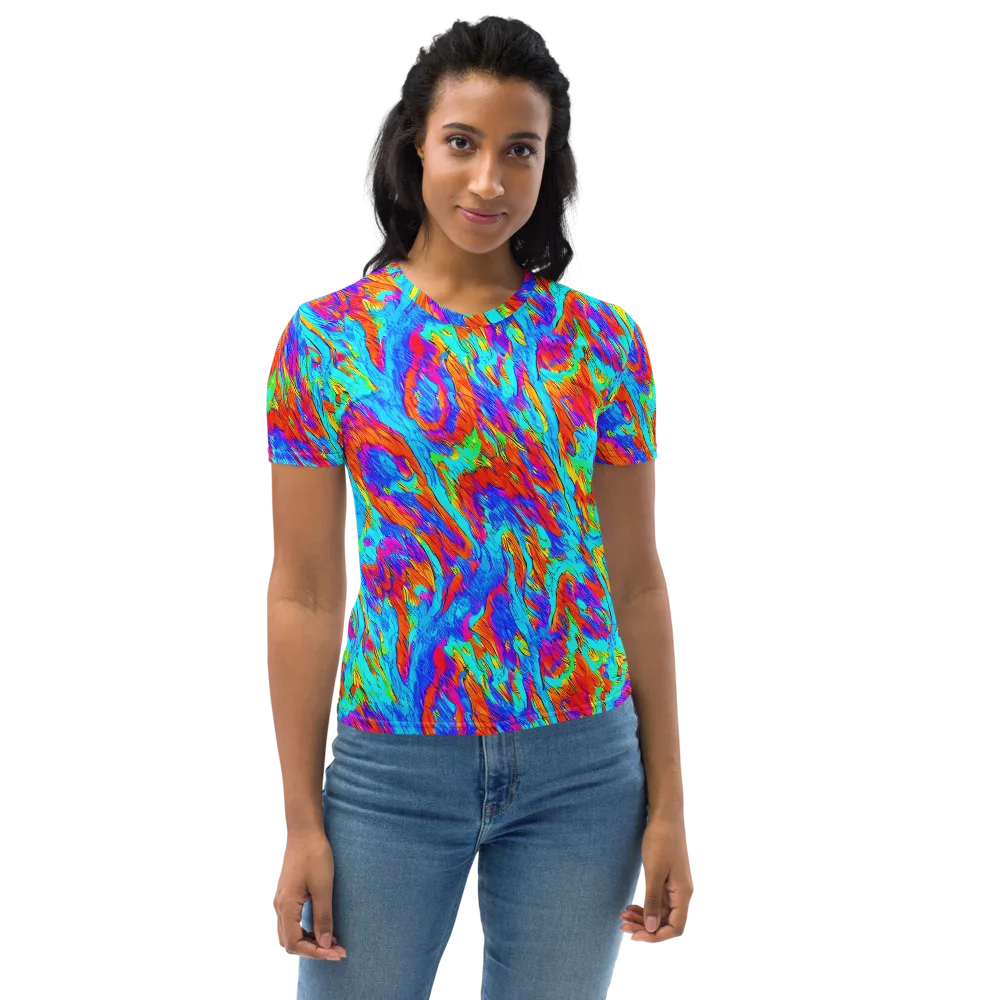 Caribbean Static on Women's Crew Neck T-Shirt — Front