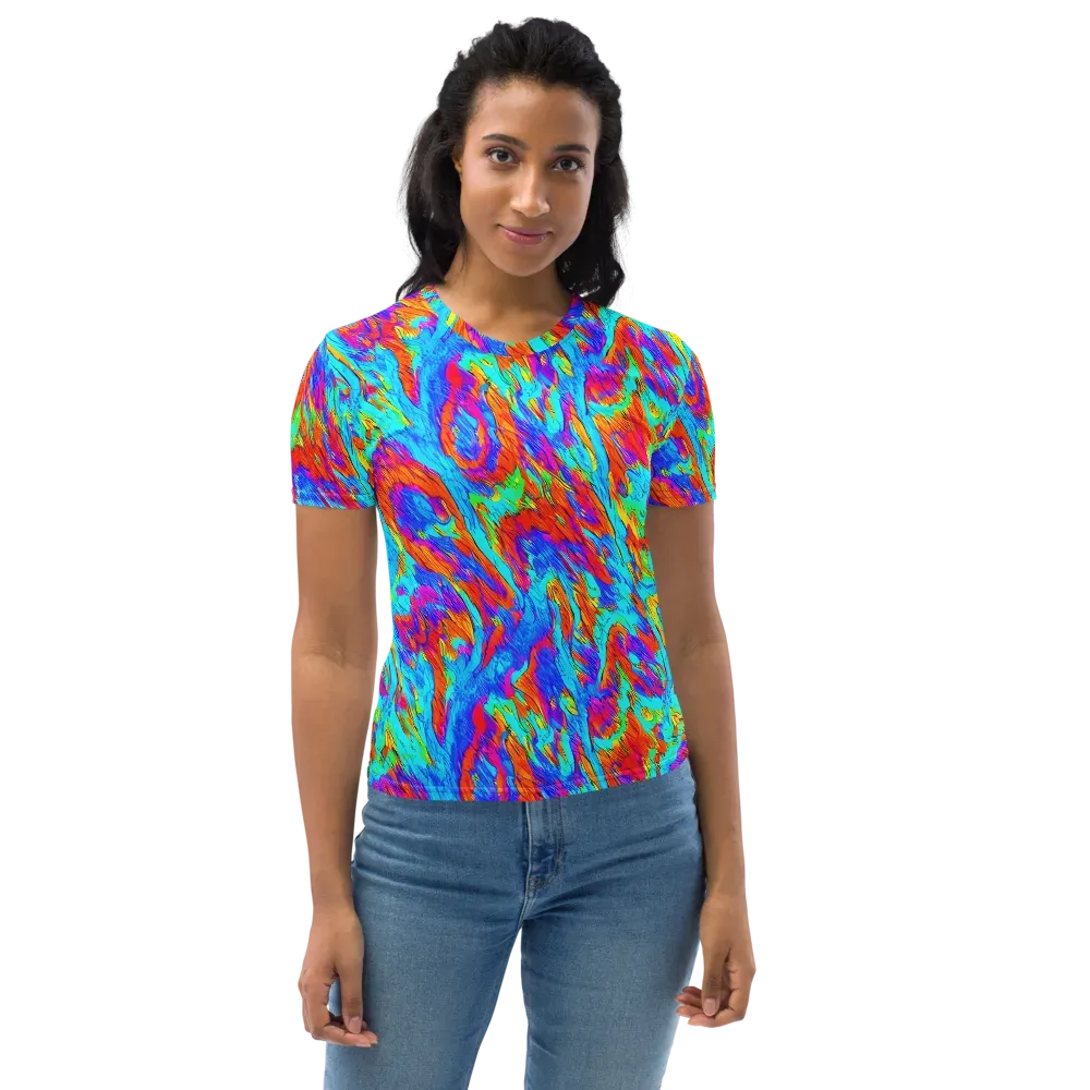 Caribbean Static on Women's Crew Neck T-Shirt — Front