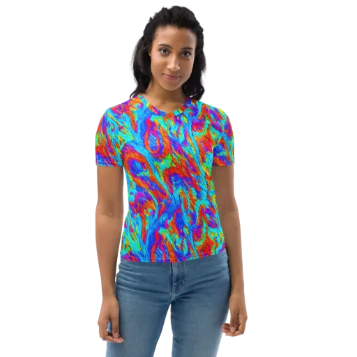 Caribbean Static on a Women's Crew Neck T-Shirt