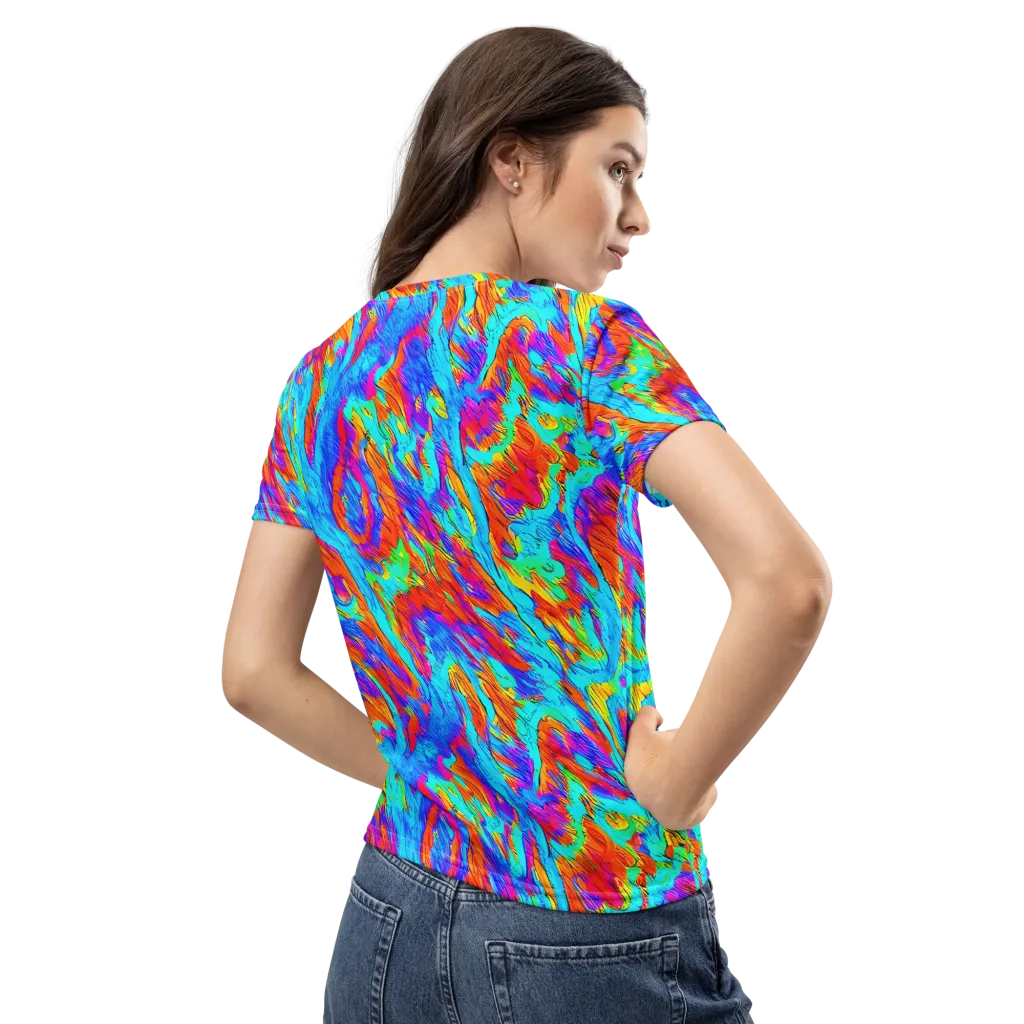 Caribbean Static on Women's Crew Neck T-Shirt — Back