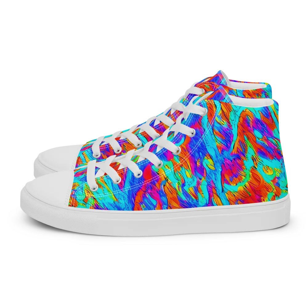 Caribbean Static on Women's High Top Canvas Shoes — Left