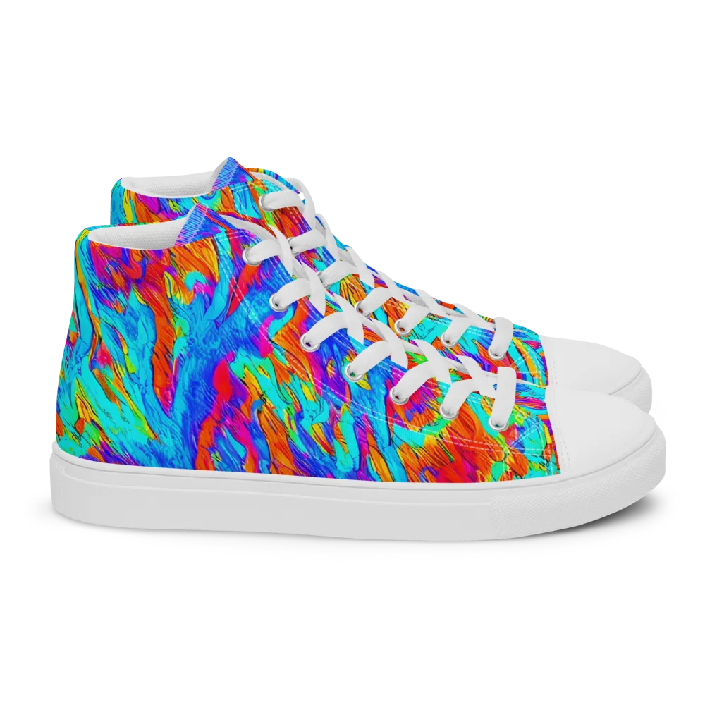 Caribbean Static on Women's High Top Canvas Shoes — Right