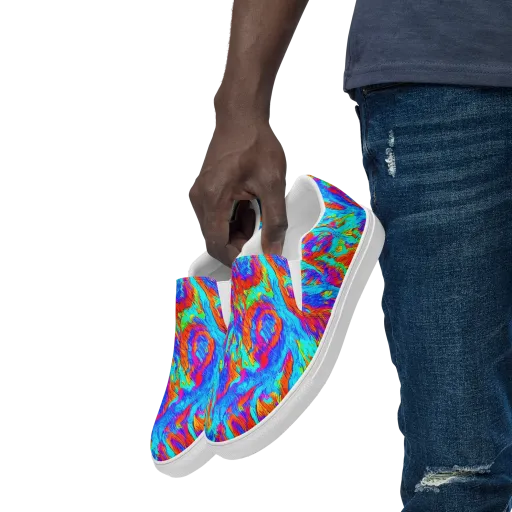 Caribbean Static on a Men's Slip-On Canvas Shoes