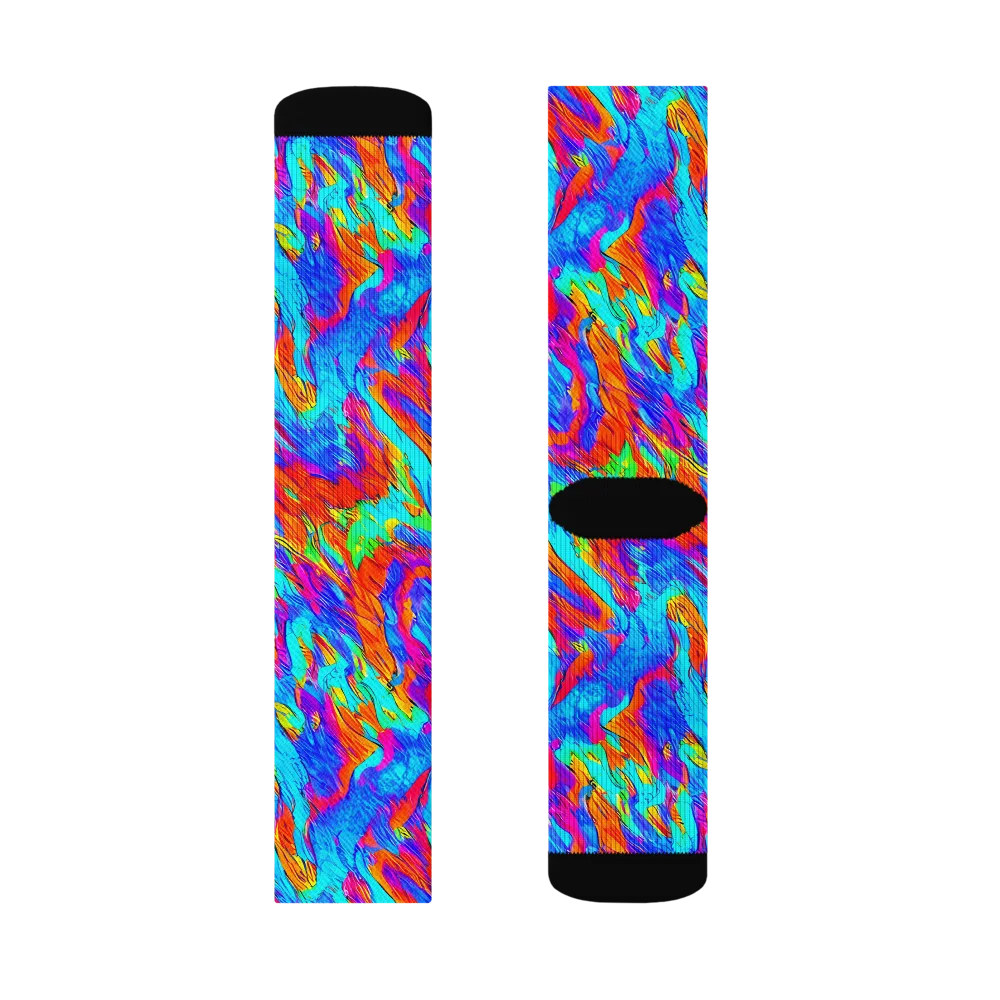 Caribbean Static on Socks — Left Sock