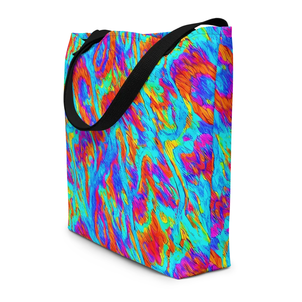 Caribbean Static on Large Tote Bag W/ Pocket — Front