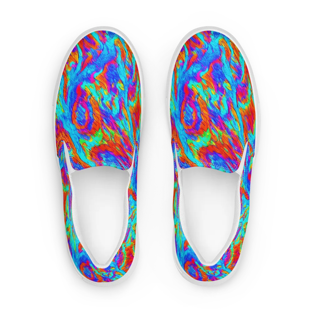 Caribbean Static on Women's Slip-On Canvas Shoes — Front