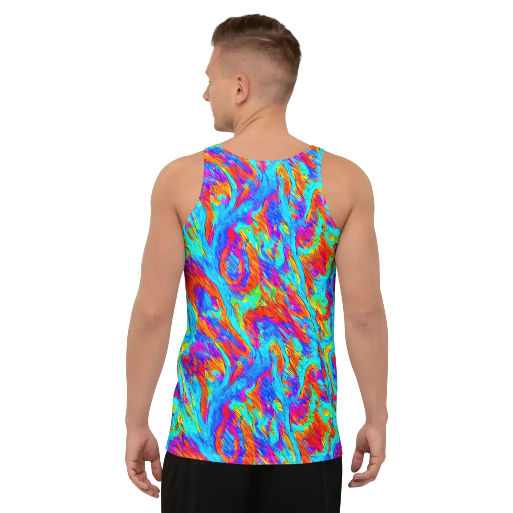 Caribbean Static on Men's Tank Top — Back