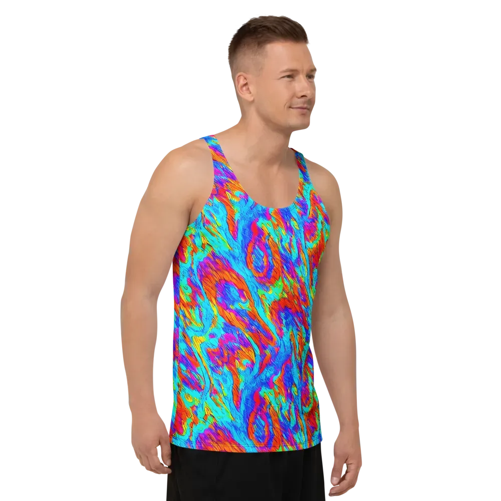 Caribbean Static on Men's Tank Top — Right Front