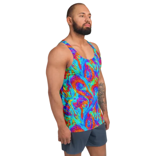 Caribbean Static on a Men's Tank Top