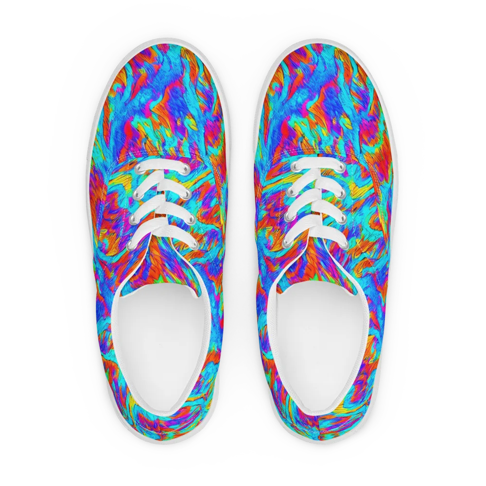 Caribbean Static on Men's Lace-Up Canvas Shoes — Front