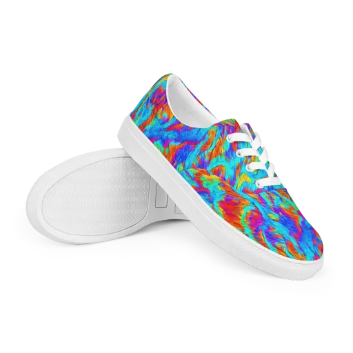Caribbean Static on a Men's Lace-Up Canvas Shoes