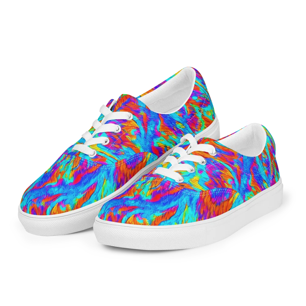 Caribbean Static on Men's Lace-Up Canvas Shoes — Left Front