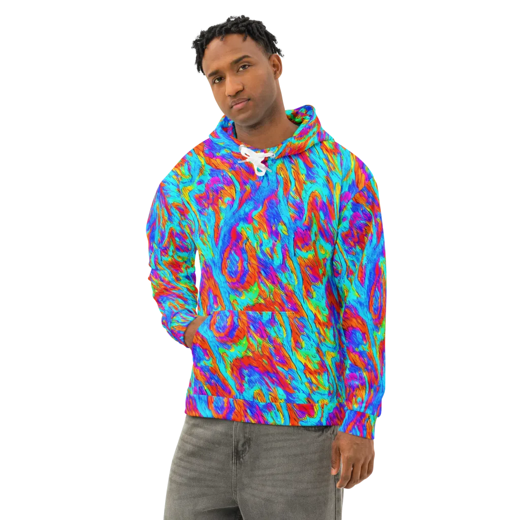 Caribbean Static on Cotton Hoodie — Left Front