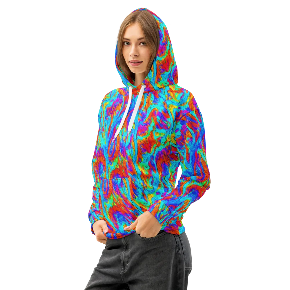 Caribbean Static on Cotton Hoodie — Left Front
