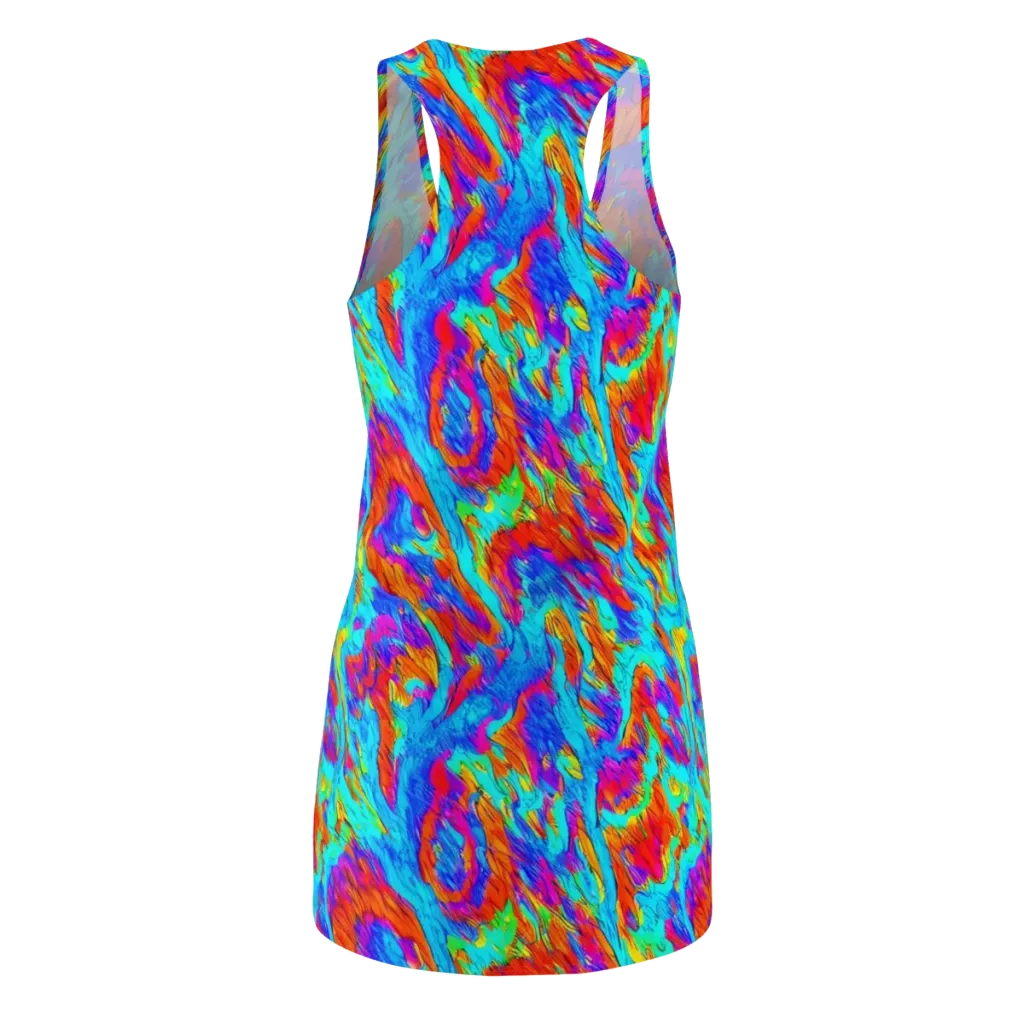 Caribbean Static on Racerback Dress — Back