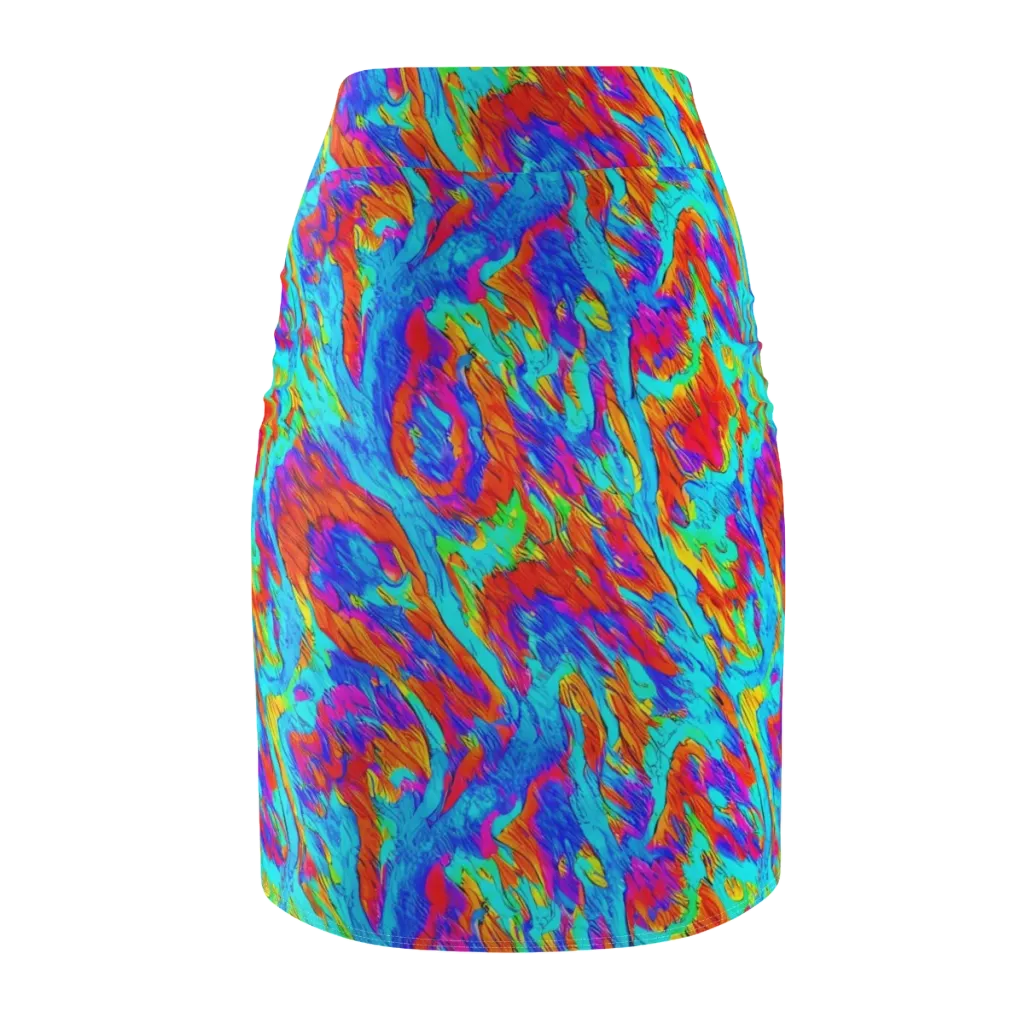Caribbean Static on Pencil Skirt — Back