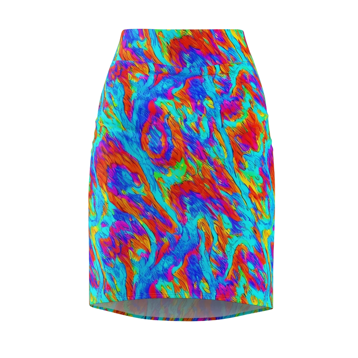 Caribbean Static on Pencil Skirt — Front