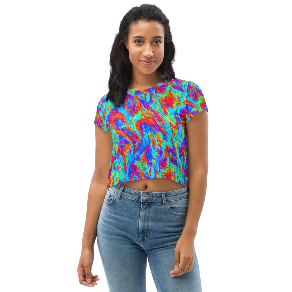 Caribbean Static on Crop Tee — Front