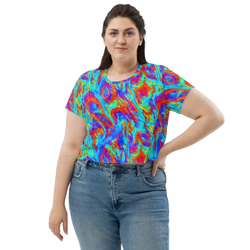 Caribbean Static on a Crop Tee