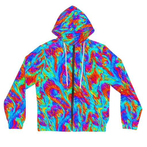 Caribbean Static on a Women's Full-Zip Hoodie