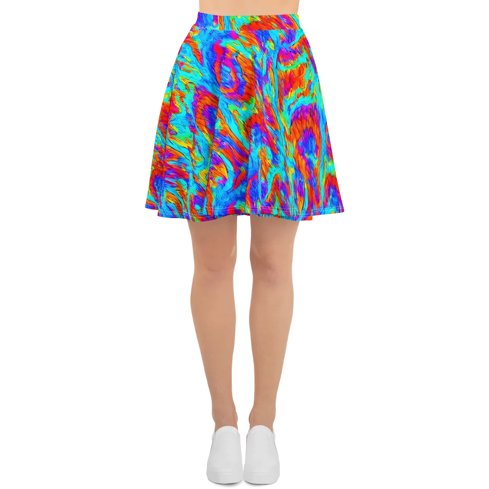 Caribbean Static on Skater Skirt — Front