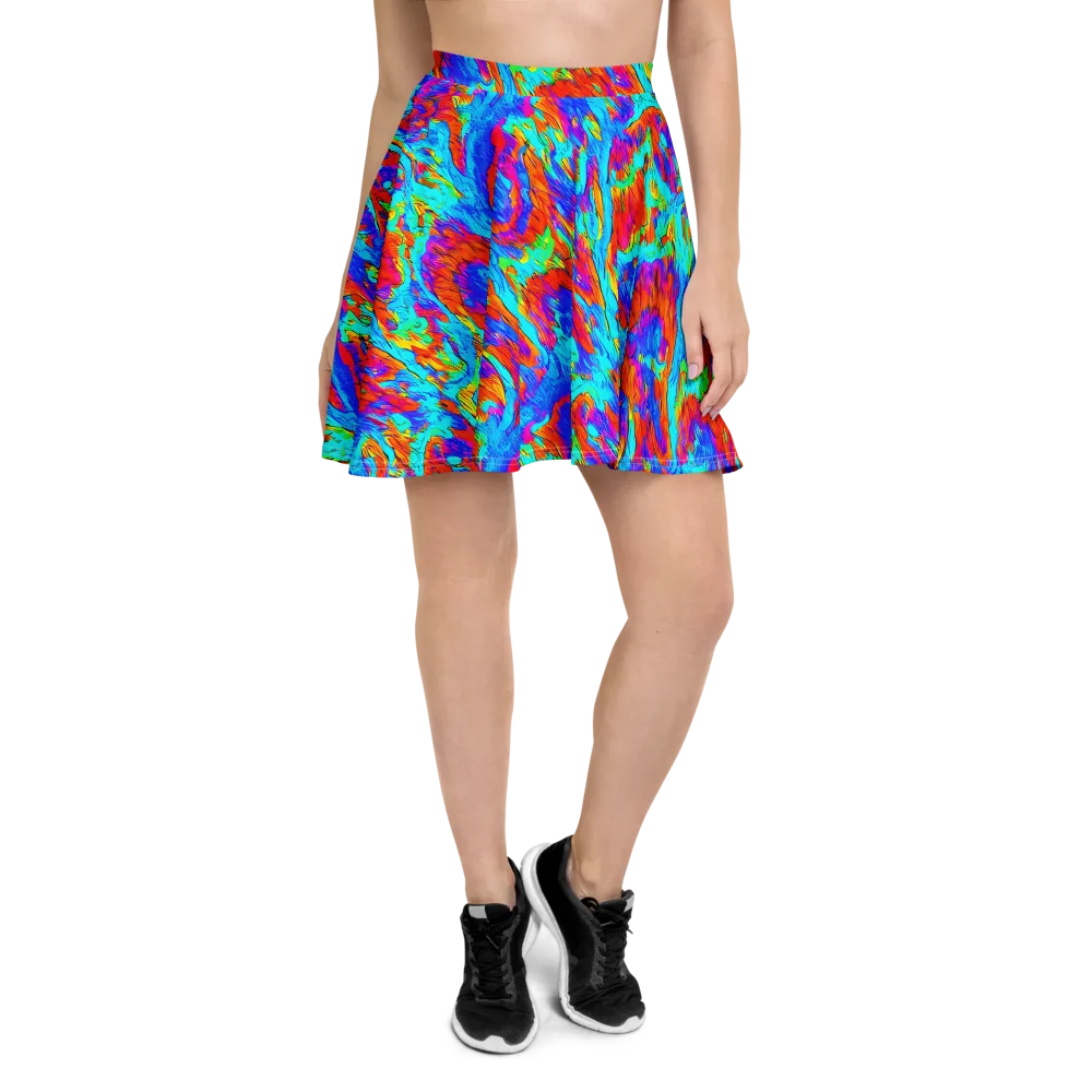 Caribbean Static on Skater Skirt — Front