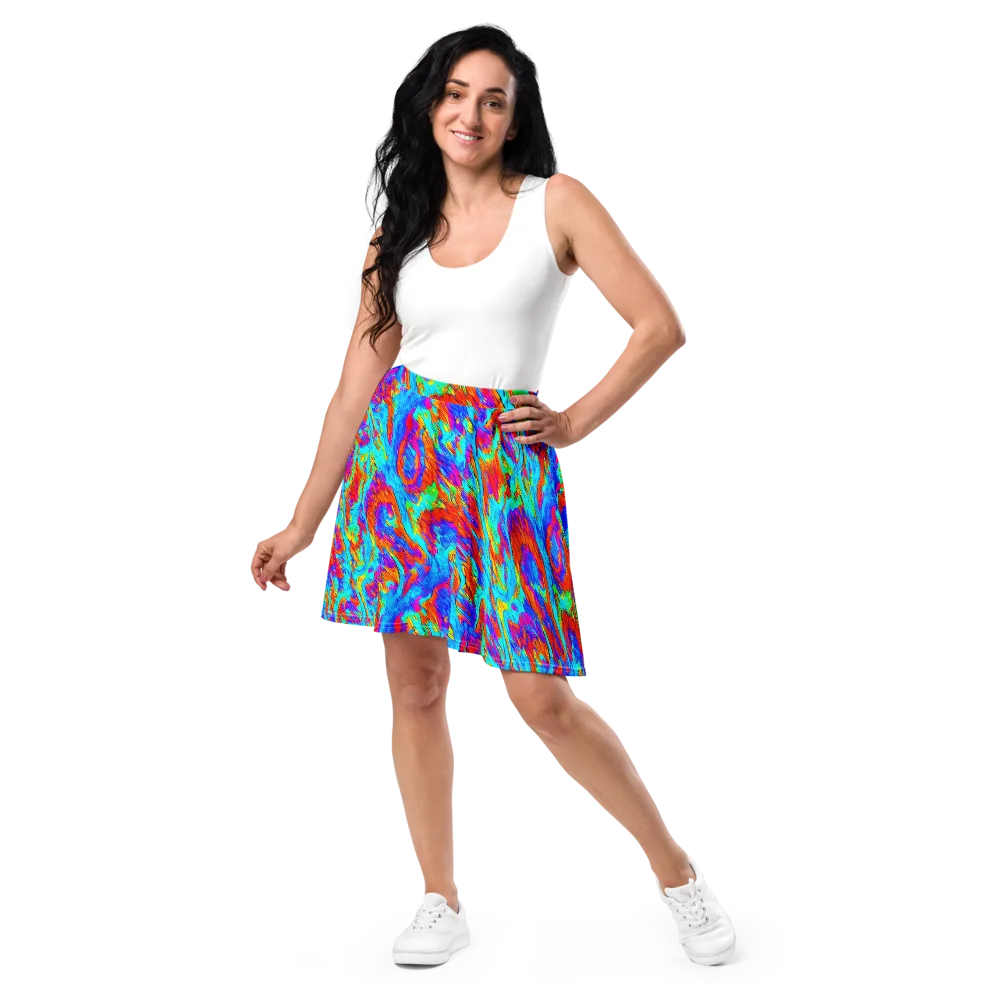 Caribbean Static on Skater Skirt — Front
