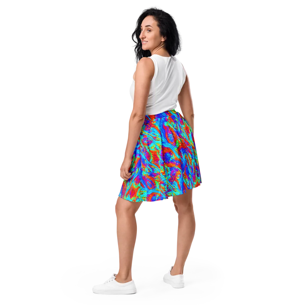 Caribbean Static on Skater Skirt — Back