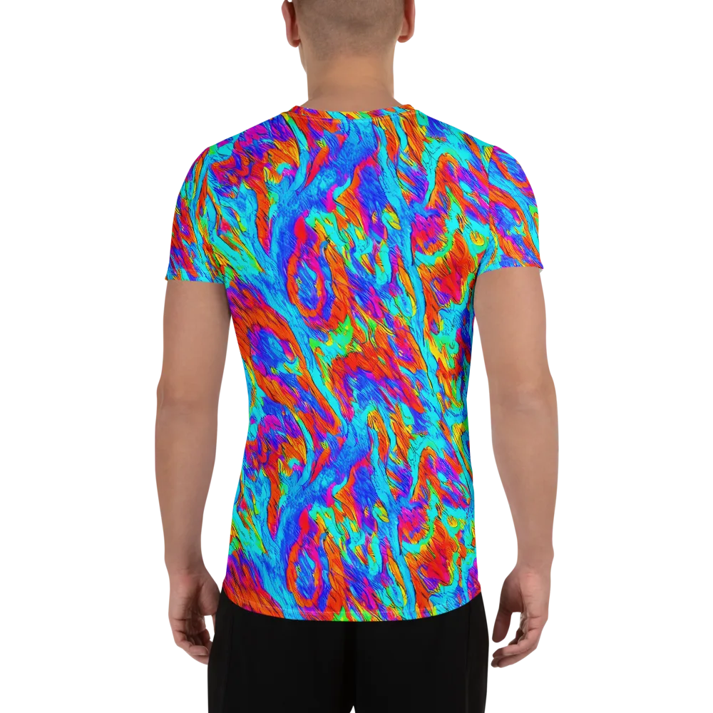 Caribbean Static on Men's Athletic T-Shirt — Back