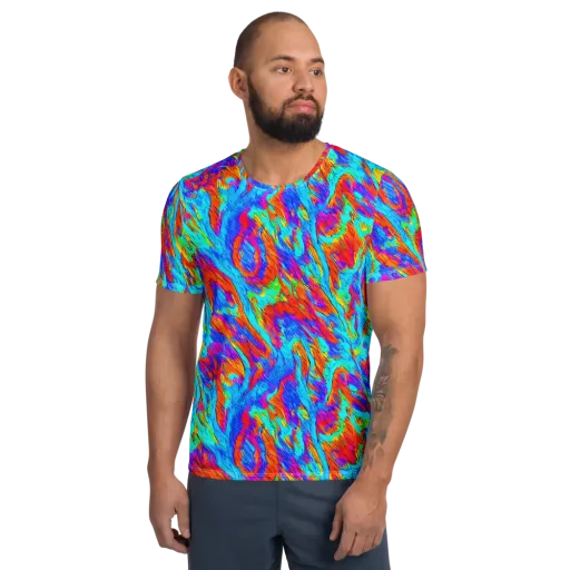 Caribbean Static on a Men's Athletic T-Shirt