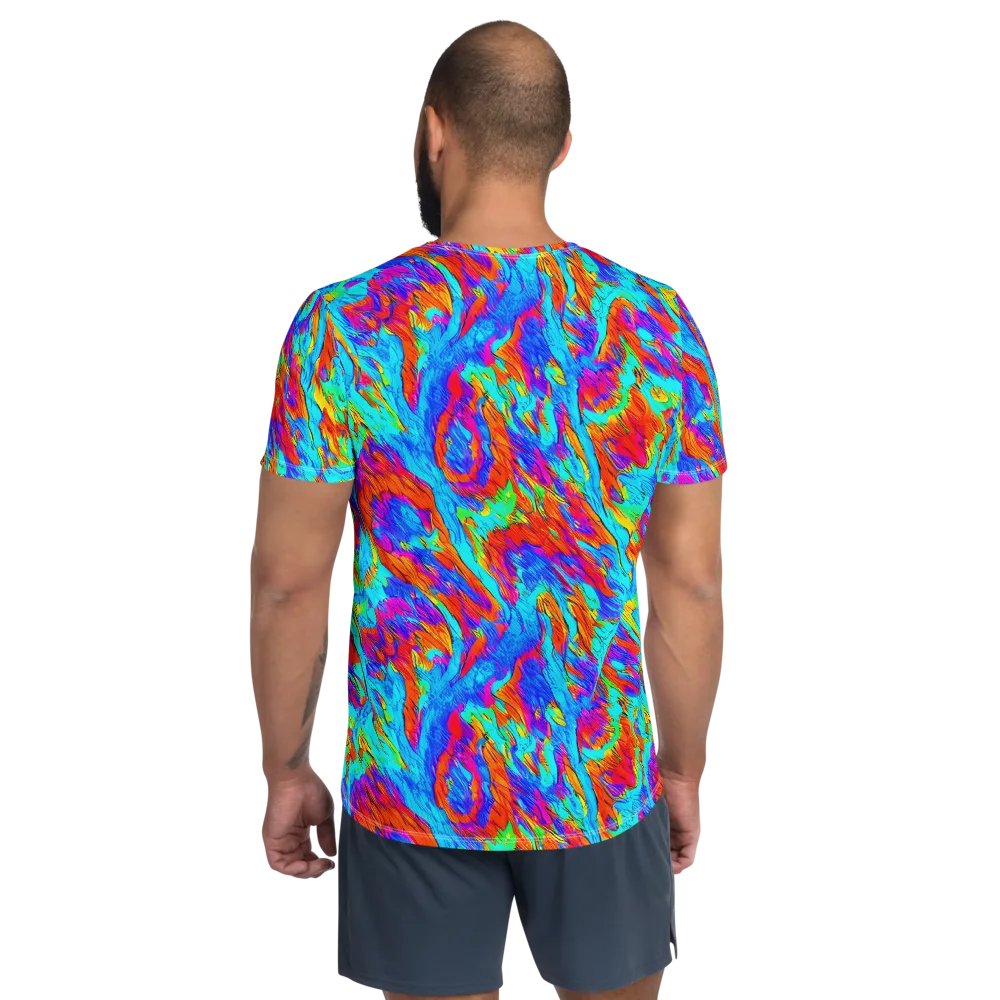 Caribbean Static on Men's Athletic T-Shirt — Back