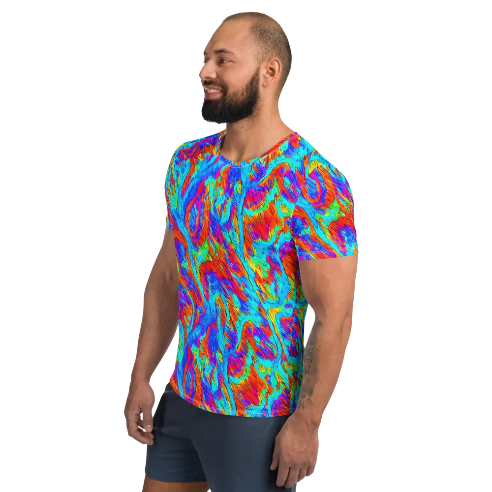 Caribbean Static on Men's Athletic T-Shirt — Left