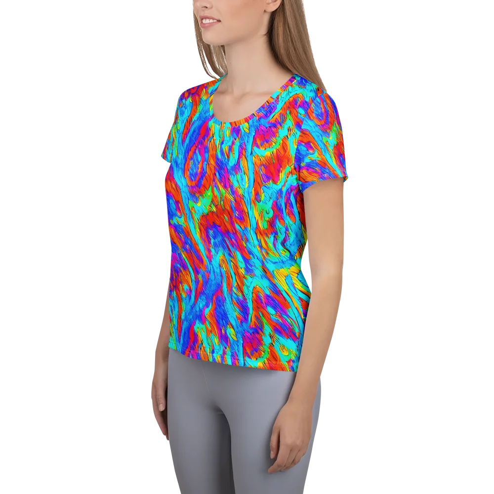 Caribbean Static on Women's Athletic T-Shirt — Left