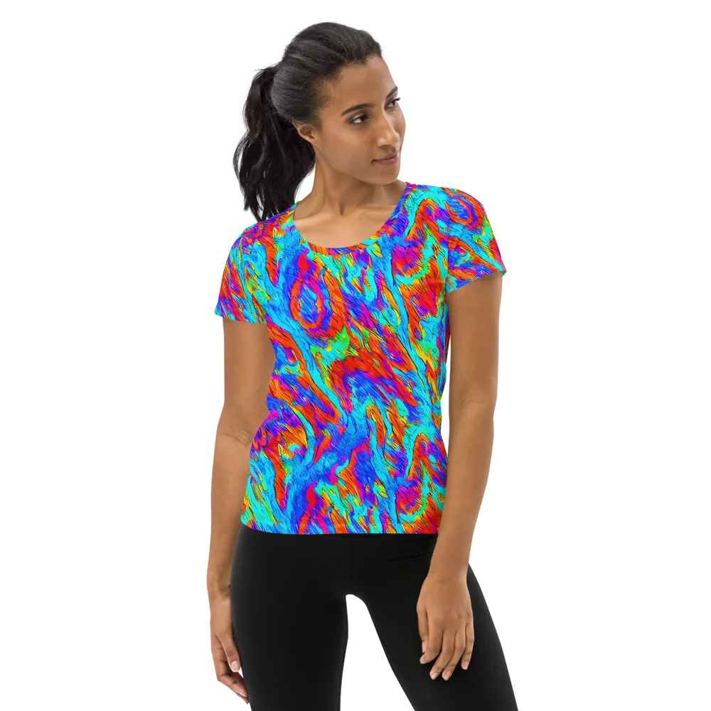 Caribbean Static on Women's Athletic T-Shirt — Front
