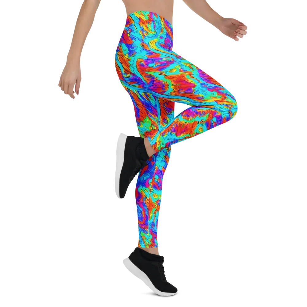Caribbean Static on Leggings — Right