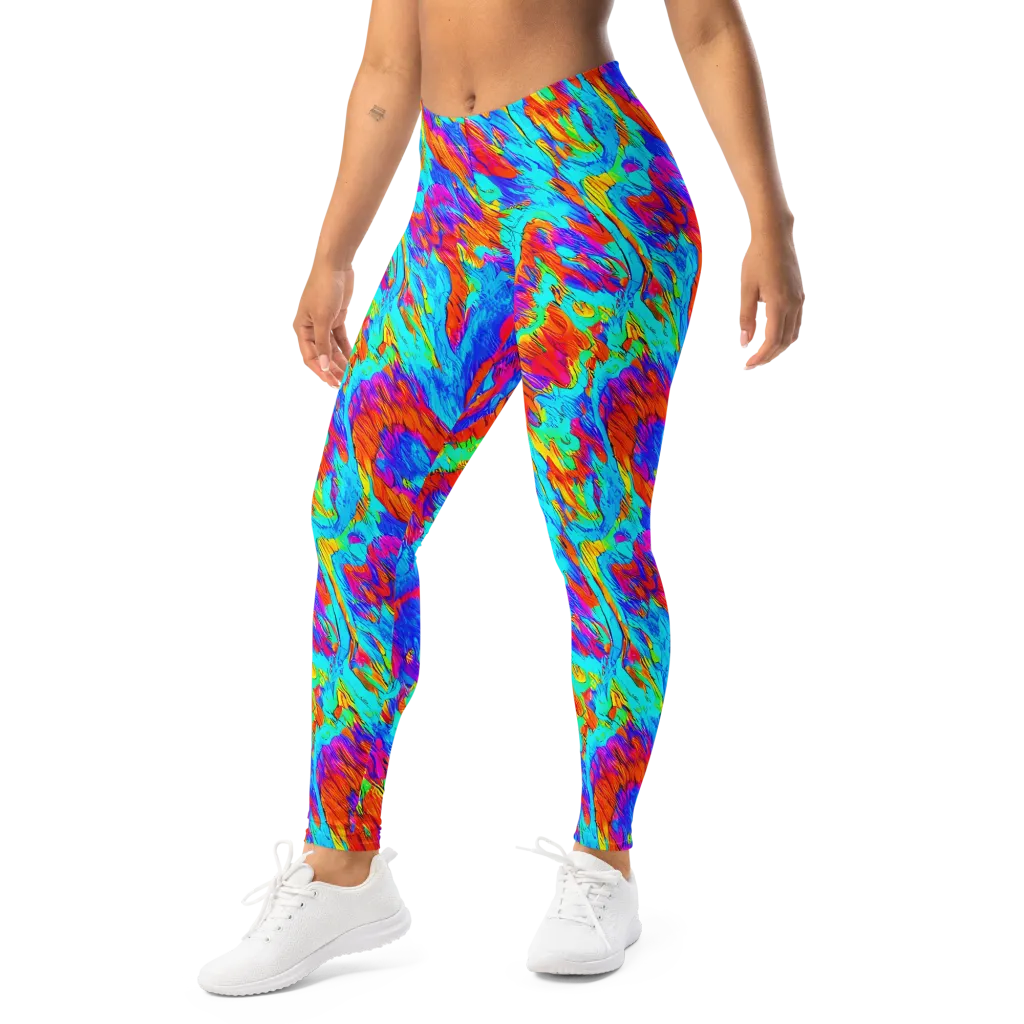 Caribbean Static on Leggings — Left Front