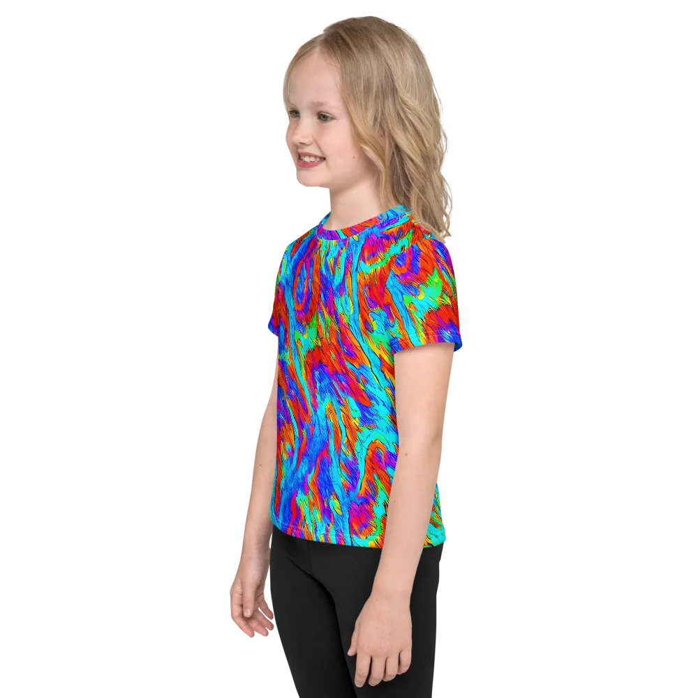 Caribbean Static on Kids Crew Neck T-Shirt — Left