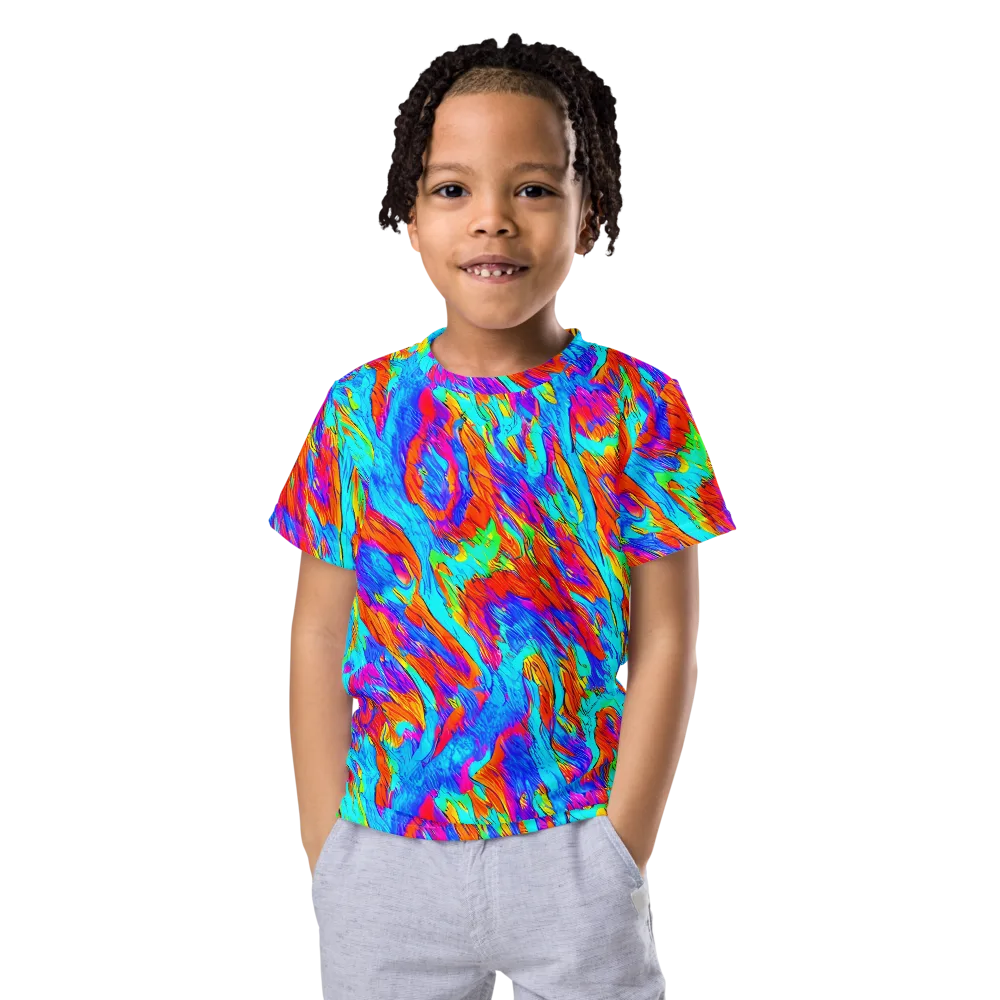 Caribbean Static on Kids Crew Neck T-Shirt — Front