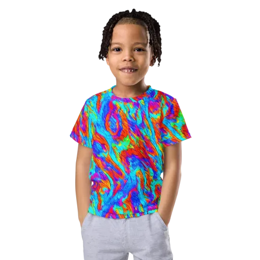 Caribbean Static on a Kids Crew Neck T-Shirt