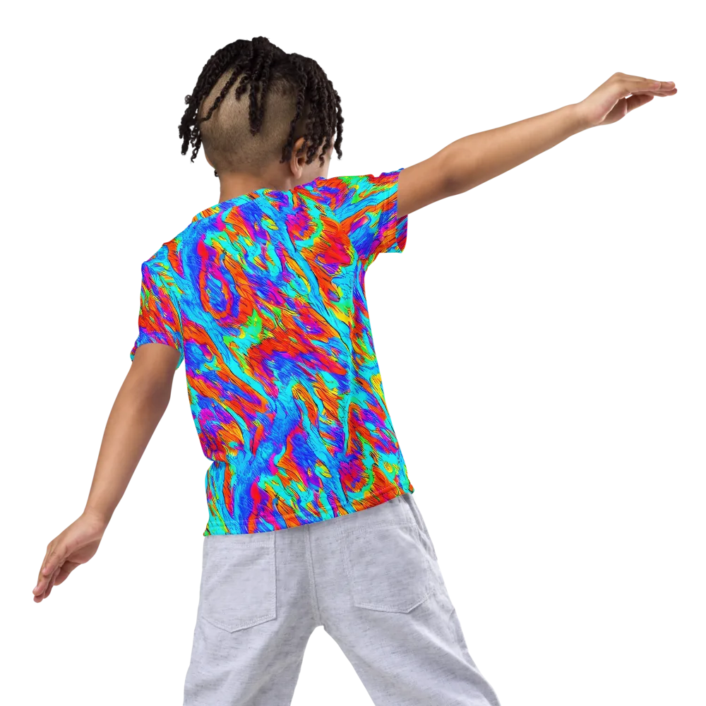 Caribbean Static on Kids Crew Neck T-Shirt — Back