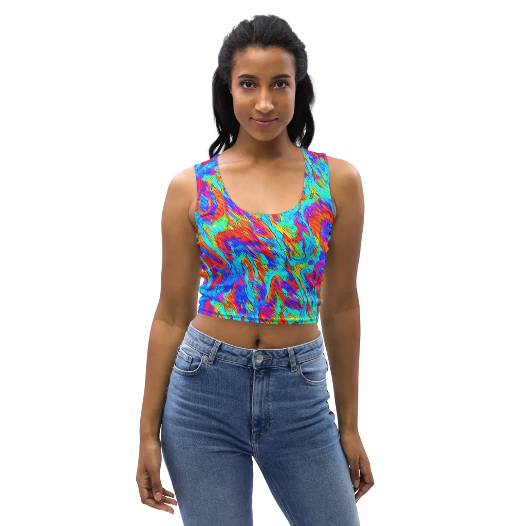 Caribbean Static on Crop Top — Front