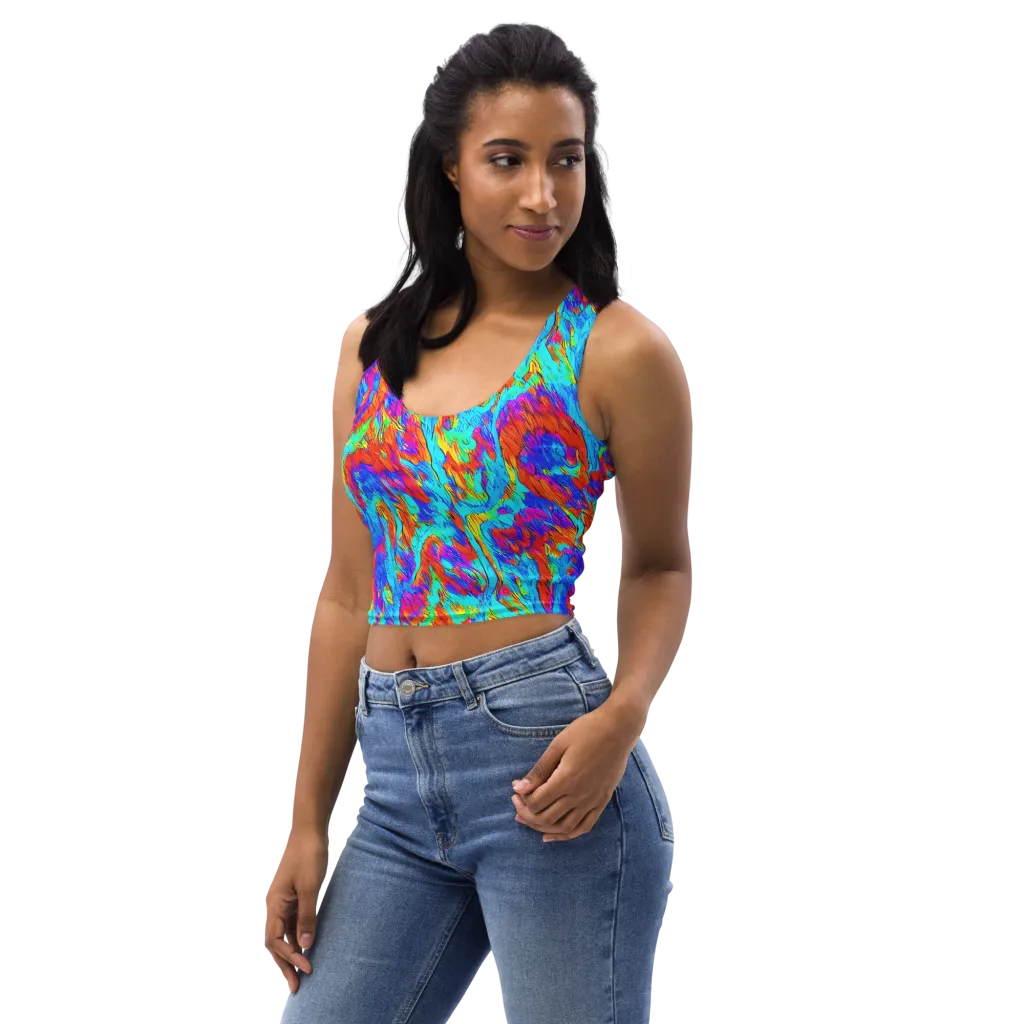 Caribbean Static on Crop Top — Left Front