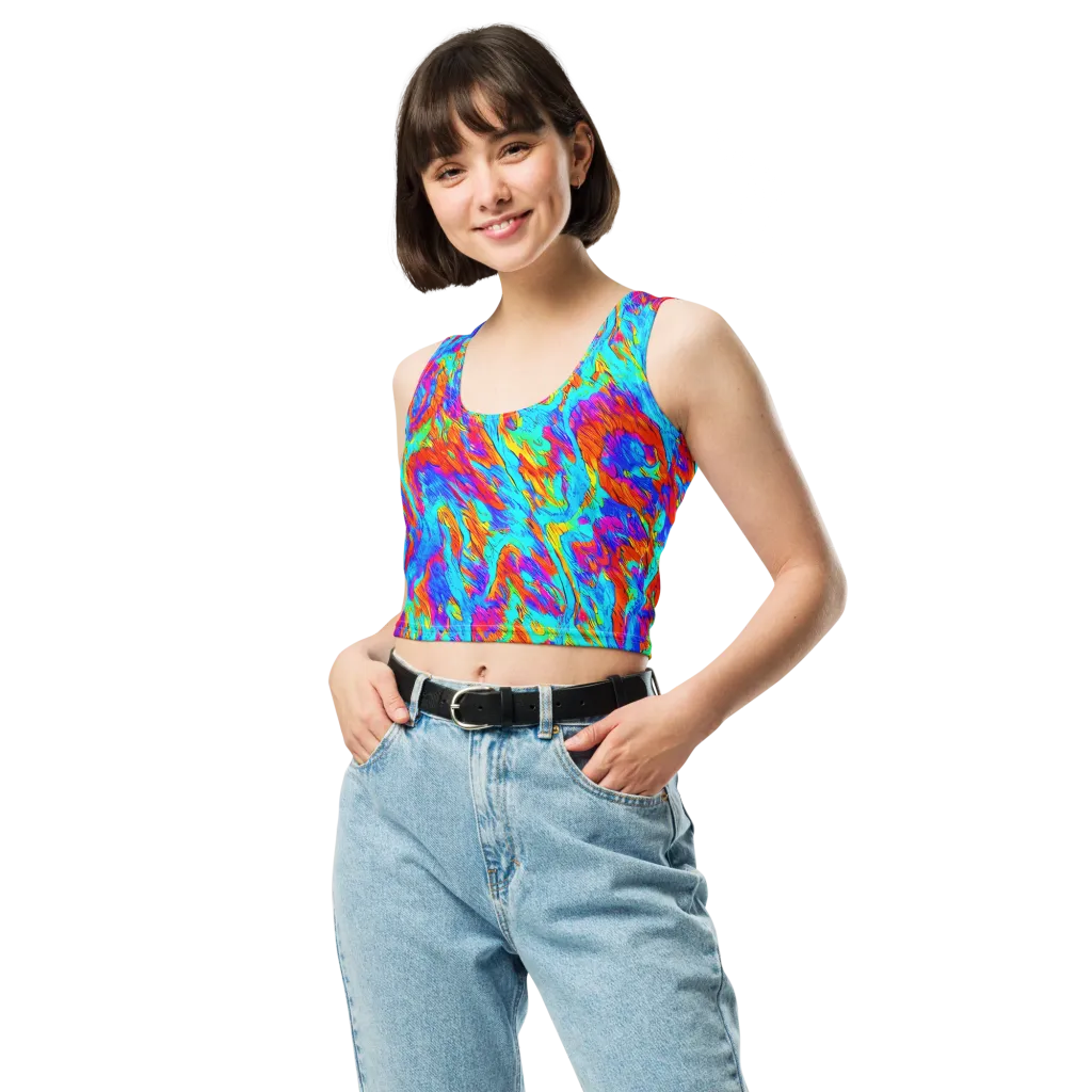 Caribbean Static on Crop Top — Front