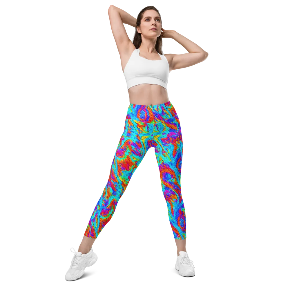 Caribbean Static on Leggings with Pockets — Front
