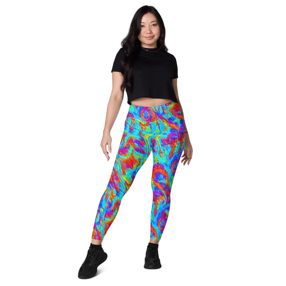 Caribbean Static on Leggings with Pockets — Front
